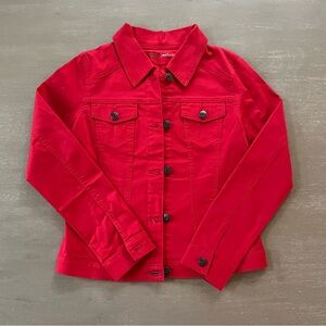 NWOT Wrangler red denim jacket size m
